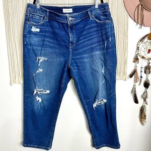 Lane Bryant Flex Magic Waistband Mid Rise Boyfriend Capri Jeans Size 20